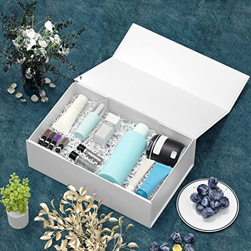 RYDDOY White Gift Box, 9.5x6x3'' Gift boxes for Presents with Lids Magnetic Closure Rectangle Collapsible for Bridesmaid P...