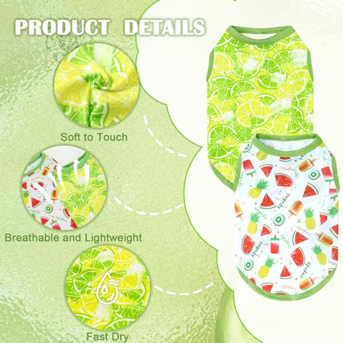 XPUDAC 4 Pack Dog Shirts Cooling Quick Dry Summer Dog Clothes for Small Dogs Boy Girl Lightweight Breathable pet Cooling V...