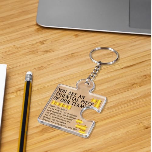 DRMNPKT Team Appreciation Gifts for Employee Coworker Staff Bulk, Teamwork Thank You Gift Set Puzzle Piece Acrylic Keychains