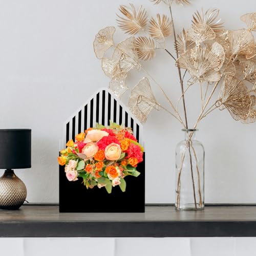 Boerni Florist Bouquet Envelop Box,4 Pack Folding Bouquet Flower Wrapping Boxes Black&White Style Envelope Basket Packagin...