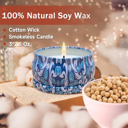 3 Pack Scented Candles Gift, 2.5 oz Aromatherapy Candles for Home Scented, Natural Soy Candles Stress Relief Gift for Wome...