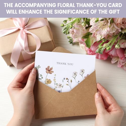 XXINMOH 102 PACK Floral Thank You Cards With Envelopes (4"x6") - Wildflower Blank Cards With Adhesive Envelopes & Matching...