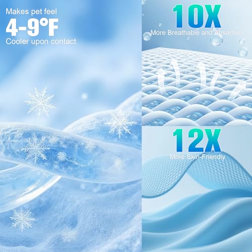 EXPAWLORER Dog Cooling Mat, Double-Sided Cooling Pad for Dogs Cats Kitten,33"x21"Thick & Durable Portable Pet Bed for Summ...