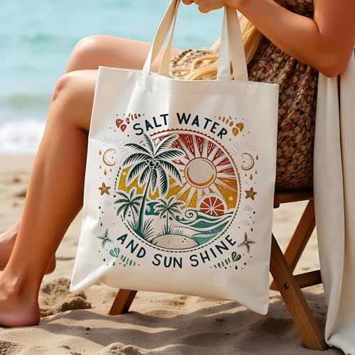 AgriFusion Tech Canvas Tote Bag for Women, Wide Comfortable Strap, Lightweight Eco-Friendly Beach & Shopping Tote