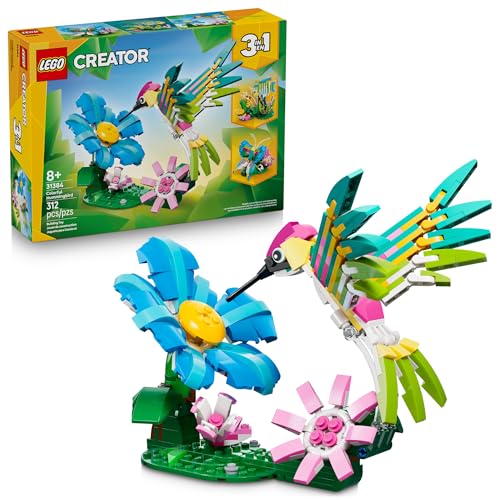LEGO Creator 3 in1 Wild Animals: Colorful Hummingbird Building Toy for Girls, Boys, & Kids, Ages 8+ - Build a Bird, Butter...