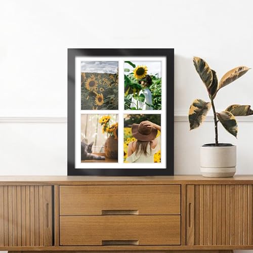 DUENPY 12x16 Picture Frame, 5x7 Collage Picture Frame, Displays Four 5x7 inch Photos, or 12x16 (Without Mat) for Available...