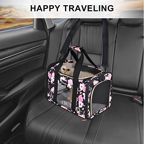 Petmolico Cat Carrier Soft-Sided Pet Bag for Small Medium Cats Puppies 16LBs - Airline Approved Pet Travel Carrier 3 Open ...