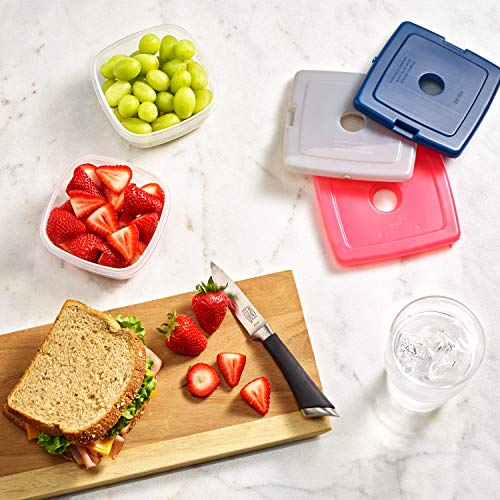Cool Coolers by Fit & Fresh 4 Pack Slim Ice Packs, Quick Freeze Space Saving Reusable Ice Packs for Lunch Boxes or Cooler...