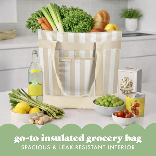 Fit & Fresh Insulated Grocery Tote Bag – Large Reusable Thermal Cooler Bag for Shopping, Food Delivery & Catering – Premiu...