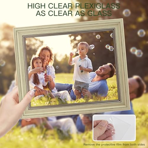 XUANLUO 3 Pack 4x6 Inch Picture Frames Farmhouse Rustic Vintage Distressed Wood Grain Photo Frame with HD plastic cover fo...