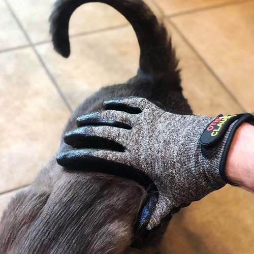 Pet Grooming Gloves for Dogs and Cats Deshedding Brush and Bathing Mitt with Soft Rubber Tips Gentle Massage Tool Removes ...