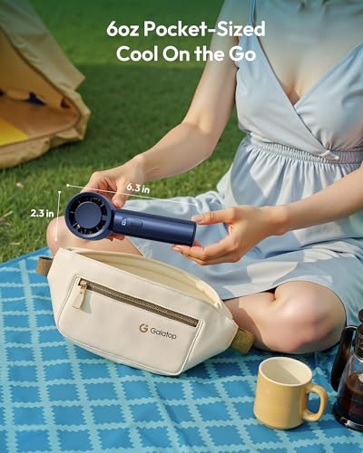 Gaiatop Small Handheld Fan Portable, Powerful High Speed Turbo Cooling, 4000mAh USB Rechargeable Battery Operated Mini Per...