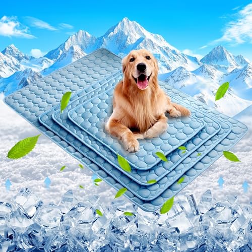 Coppthinktu Cooling Mat for Dogs Summer Dog Pad for Small Medium Large Dogs Cats, Pet Ice Silk Blankets Sleeping Mat, Outd...