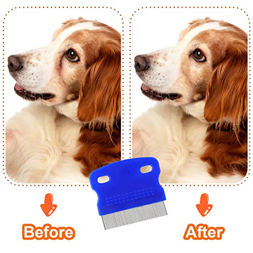 GUBCUB Pets Grooming Comb Kit for Small Dogs Puppies For Tear Stain Remover, 2-in-1 with Round Teeth to Remove Knots Crust...