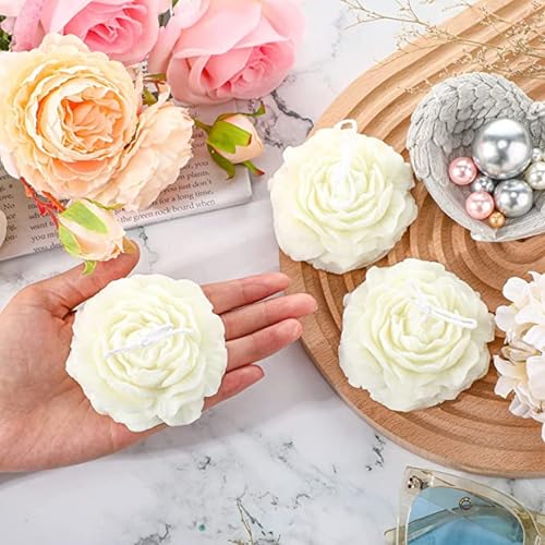 BAKAMITAYI Peony Rose Candles,Handmade Aroma Soy Wax Decorative Candle for Table Photo Prop Birthday Gift,Prefect for Medi...