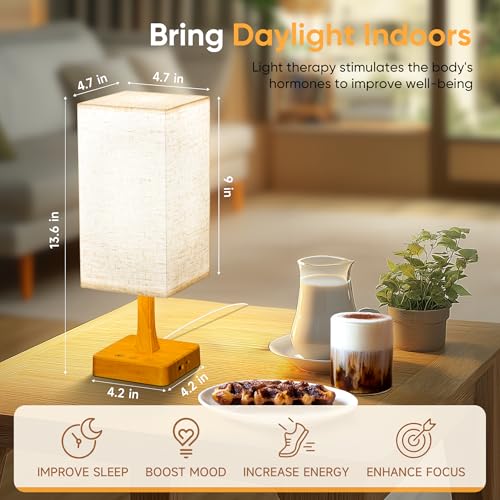 Light Therapy Lamp 10000 Lux Therapy Light with Remote, Upgrade Size, 3 Color Temperatures, 5 Brightness Level Full Spectr...