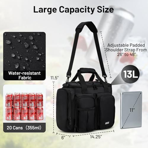 MIER Lunch Box for Men Heavy Duty Insulated Lunch Bag 20 Cans Large Leakproof Soft Cooler Bags with Multiple Pockets for P...