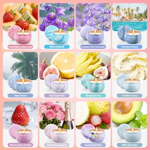Gifts for Women,12 Pack Scented Candles Gift Set, 300 Hour Long Lasting Soy Wax Candles for Home Scented, Aromatherapy Can...