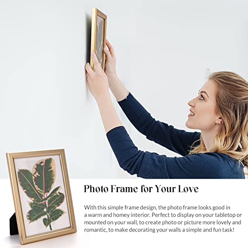 euwazram 8x10 Picture Frame - Set of 5, Matte Gold 8 x 10 Photo Frame with High-Definition Glass, Modern 8x10 frame for Ta...