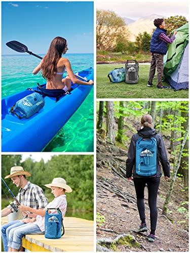 HEETA Dry Bag Waterproof for Women Men, 5L/10L/20L/30L/40L Roll Top Lightweight Dry Storage Bag Backpack with Phone Case f...