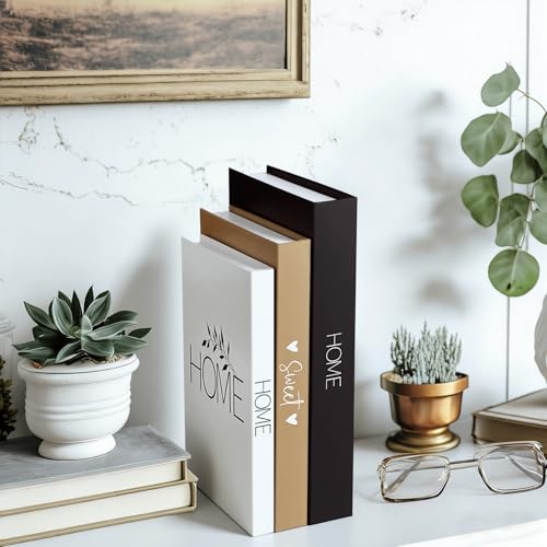 Thyle 3 Pcs Decorative Books Fake Faux Aesthetic Coffee Table Books Decoration for Living Room Bedroom Office Shelf Booksh...