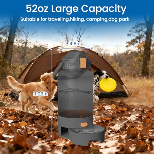 52oz Portable Dog Water Bottle, Dog Travel Water Bottle for Camping Hiking Outdoor Walking (Gray)