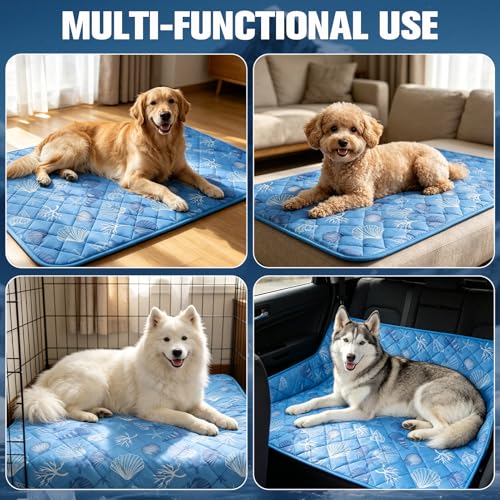 EXPAWLORER Dog Cooling Mat, Foldable Cooling Dog Bed for Summer,Pet Self Coolings Sweat Absorbing Pad for Dogs Cats,Cool S...