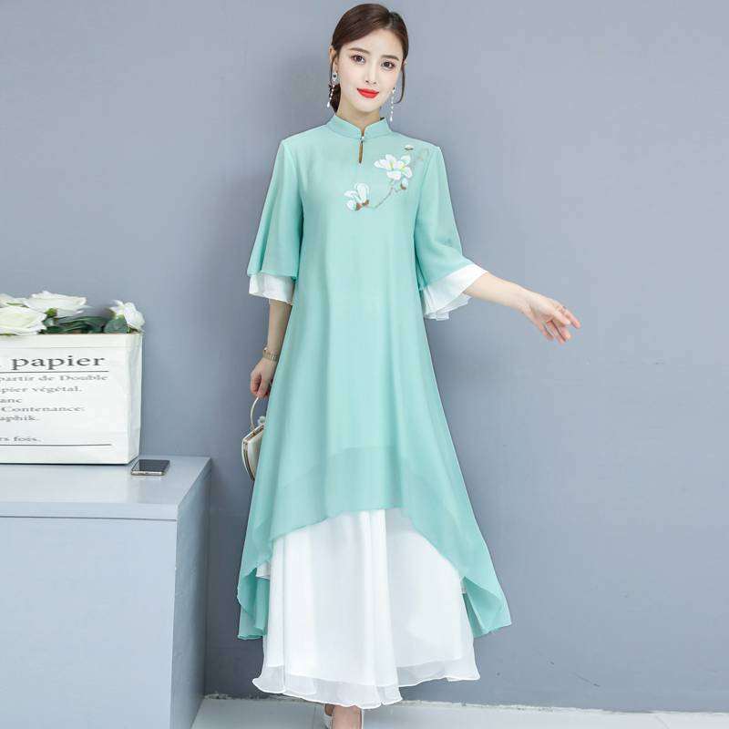 Chinese Style Vintage Zen Art Hand-painted Hanbok