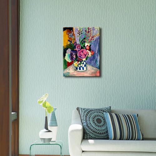 Wieco Art Canvas Prints Wall Art Still Life of Peonies in a Vase 1907 by Henri Matisse Abstract Canvas Art Print for Wall ...