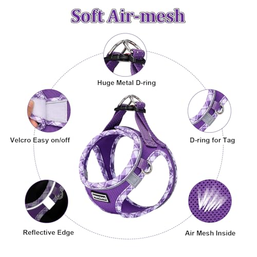 Mercano Soft Mesh Dog Harness and Leash Set, No-Chock Step-in Reflective Breathable Lightweight Easy Walk Vest Harnesses w...