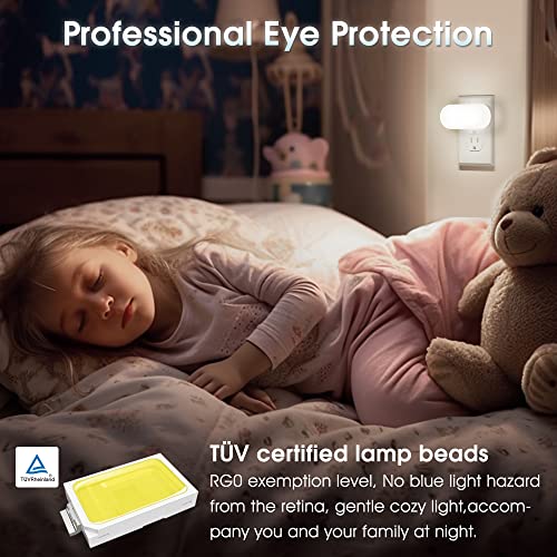 DORESshop Led Night Light, Plug into Wall, [2 Pack] with Dusk to Dawn Sensor, 1W 5000K Dimmable Night Light from 0LM to 10...