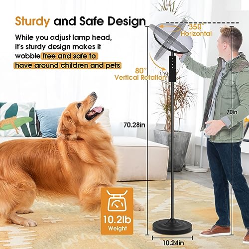 hanaking Upgraded Floor Lamp, 30W/2600LM Super Bright Floor Lamp with Remote Control, Stepless Adjust Color Temperatures a...