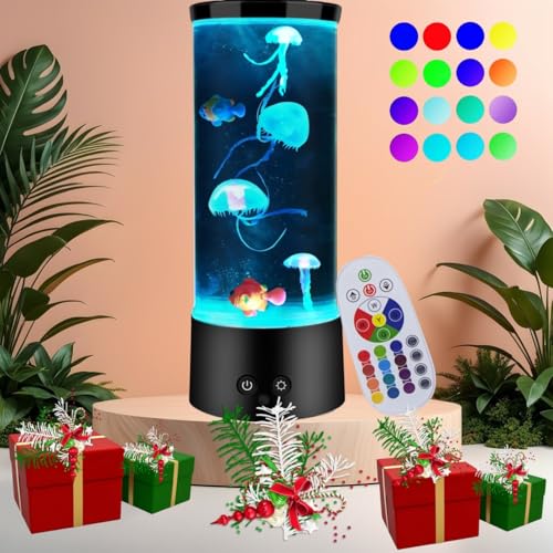 LEHAHA Jellyfish Lamp with 16 Color Changing Relax Mood Light with Remote Control USB/Battery Jellyfish Aquarium for Home ...
