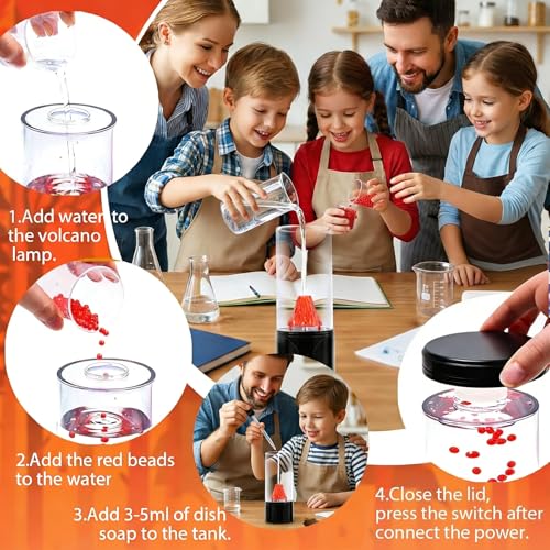 Volcano Lamp, Realistic Volcano Eruption Kids Night Light with USB/Battery Power,Leak-Proof,Cool Novelty Gift for Kids, Me...
