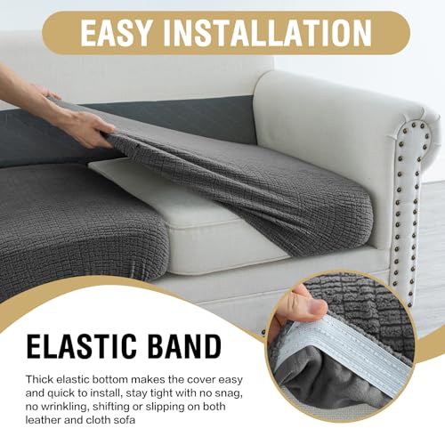 H.VERSAILTEX Super Stretch Individual Jacquard Couch Cushion Covers Furniture Protector Spandex Anti-Slip Soft Thickened S...
