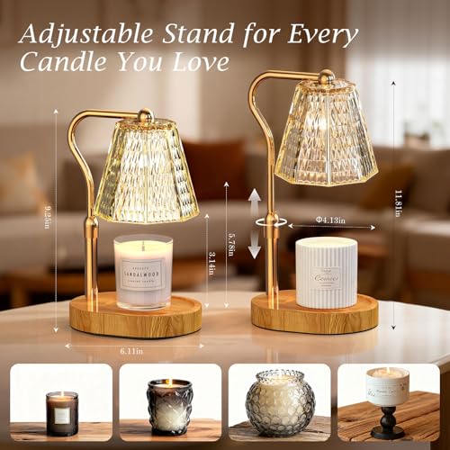 Candle Warmer Lamp with Timer Dimmable Gifts for Women, Adjustable Height Wax Warmer Lamp for Scented Candles, House Warmi...