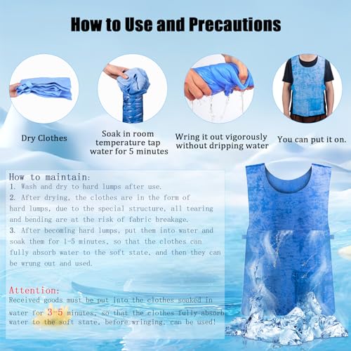 YCWF Cooling Ice Vest for Men Women,PVA Water Activated Evaporative Cool Cold Vest for Hot Weather Working Running