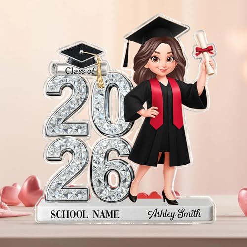 Custom Acrylic Block Plaque, Graduation Gifts For Seniors, Graduations Decoration, Gifts For Graduates Girls Friend Daught...