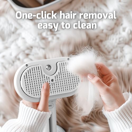 Pecait Cat Steam Brush for Shedding, 3 In 1 Steam Cat Brush Self Cleaning, Dog Brush for Long and Short Hair Dogs and Cat...