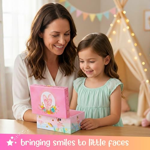 Giggle & Honey® Musical Ballerina Jewelry Box for Girls - Kids Music Box with Spinning Ballerina, Ballet Birthday Gifts fo...