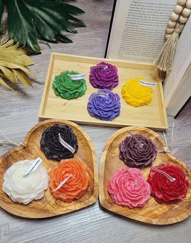Peony Flower Shaped Candle with Scent, Soy Wax Blend Aromatherapy Candle, Gift Candle, Gifts for Women, Candles for spa, Y...