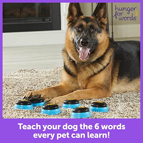 Hunger For Words Talking Pet Essential Words - 6 Piece Set Pre-Recorded Speech Buttons for Dogs, Dog Buttons for Communica...