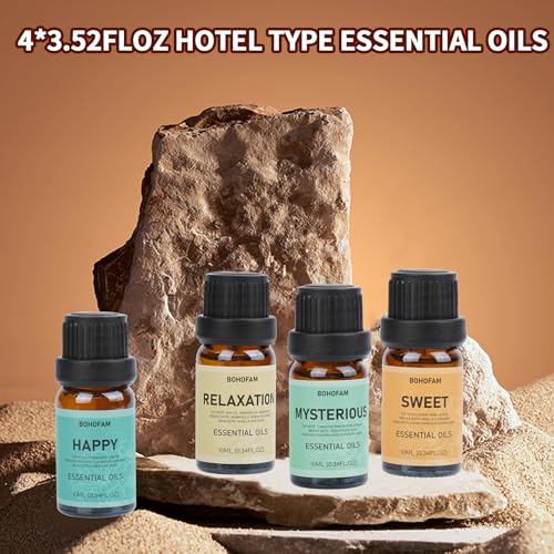 BOHOFAM Fireplace Essential Oil Aroma Diffuser,Flame Air Humidifiers 300ML,14-Hour Runtime,Colorful Flame Diffusers for Ho...