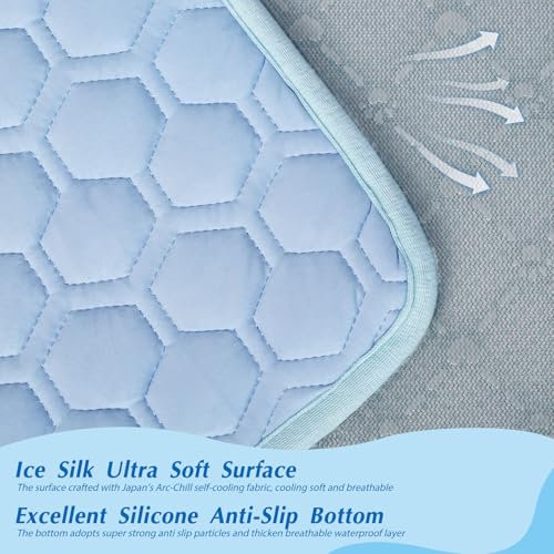 Cooling Mat for Small Dogs, Thick Breathable Dog Cooling Mat Q-MAX>0.45, Cooling Bed Chill Cool Fiber & Non-Slip Bottom Co...