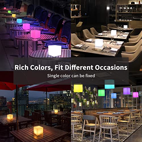Borelor LED Cube Light, 4-Inch Rechargeable & Remote Control Mood Lamp, 16 Color Changing Glowing Night Light, Dimmable De...