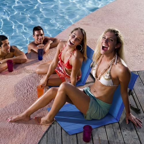 Karenhi 2 Pcs Foldable Poolside Chairs Portable Beach Chair Folding Poolside Chairs for Edge of Pool for Adults Traveling...