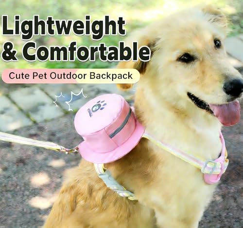 YooHoStar No Pull Dog Harness Set with Pouches Dog Saddle Bag, Adjustable No-Choke Dog Harness Collar and Leash Set with S...