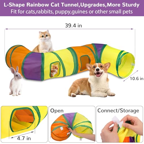 Retro Shaw 33Pcs Cat Toys, Large Cat Tunnels with Toys, Interactive Kitten Toys for Indoor Cats Kitty, Collapsible Cat Tub...