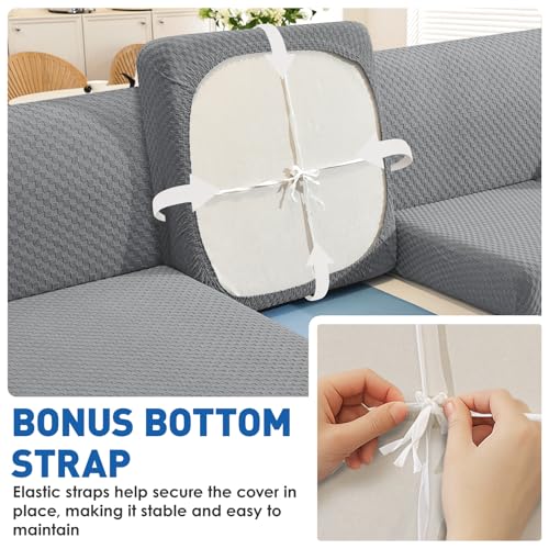 YEMYHOM Latest Checkered 3 Pieces Couch Covers for 2 Cushion Couch High Stretch Sofa Cover with 2 Extra Large Seat Cushion...