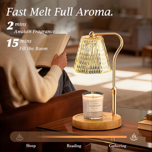 Candle Warmer Lamp with Timer Dimmable Gifts for Women, Adjustable Height Wax Warmer Lamp for Scented Candles, House Warmi...